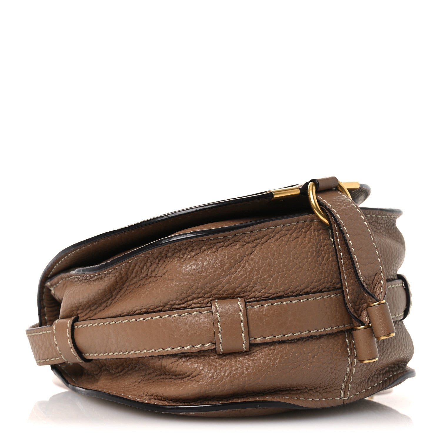 Calfskin Mini Marcie Round Crossbody Bag Nut