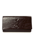 Textured Patent Calfskin Large Belle De Jour Clutch Berry