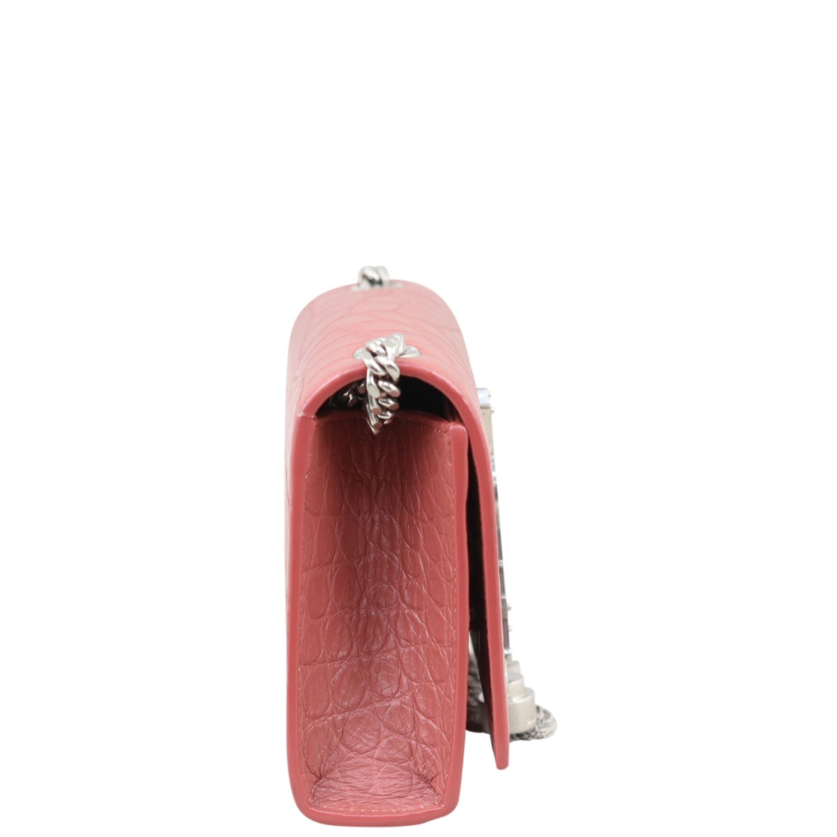 Saint Laurent Kate Tassel Chain Bag Small Croc-Embossed