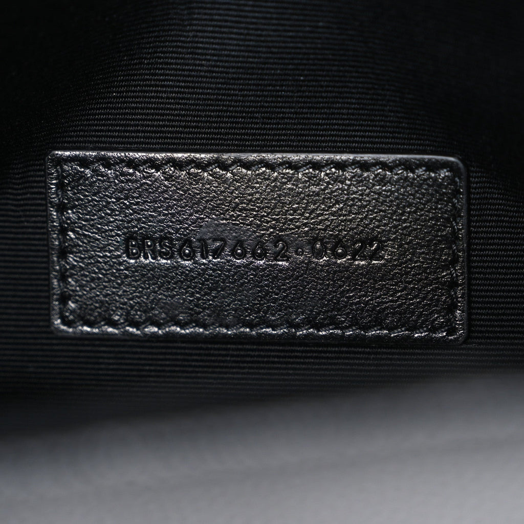 Grain De Poudre Matelasse Chevron Monogram Monochrome Envelope Clutch Black