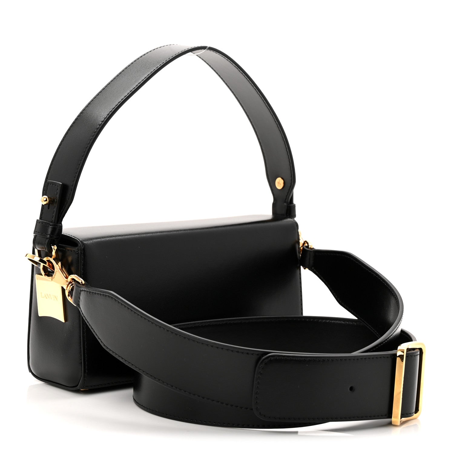 Shiny Calfskin Nano Pencil Bag Black