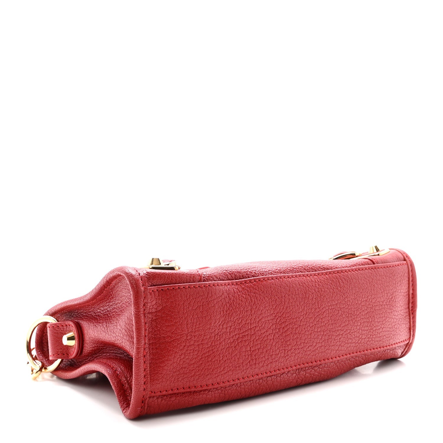 Chevre Gold Metallic Edge Hardware Mini City Rouge Groseille