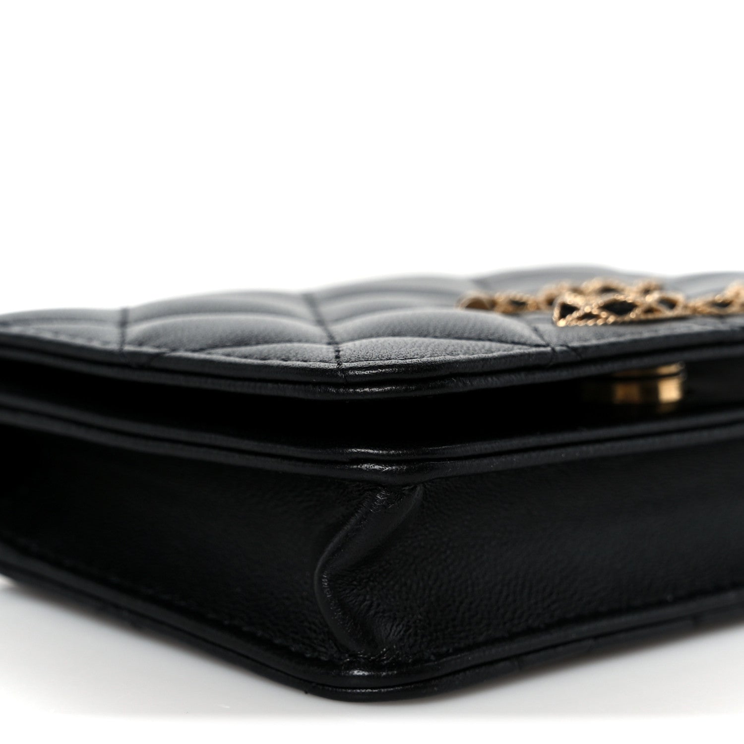 Lambskin Quilted Mini CC Flap Black