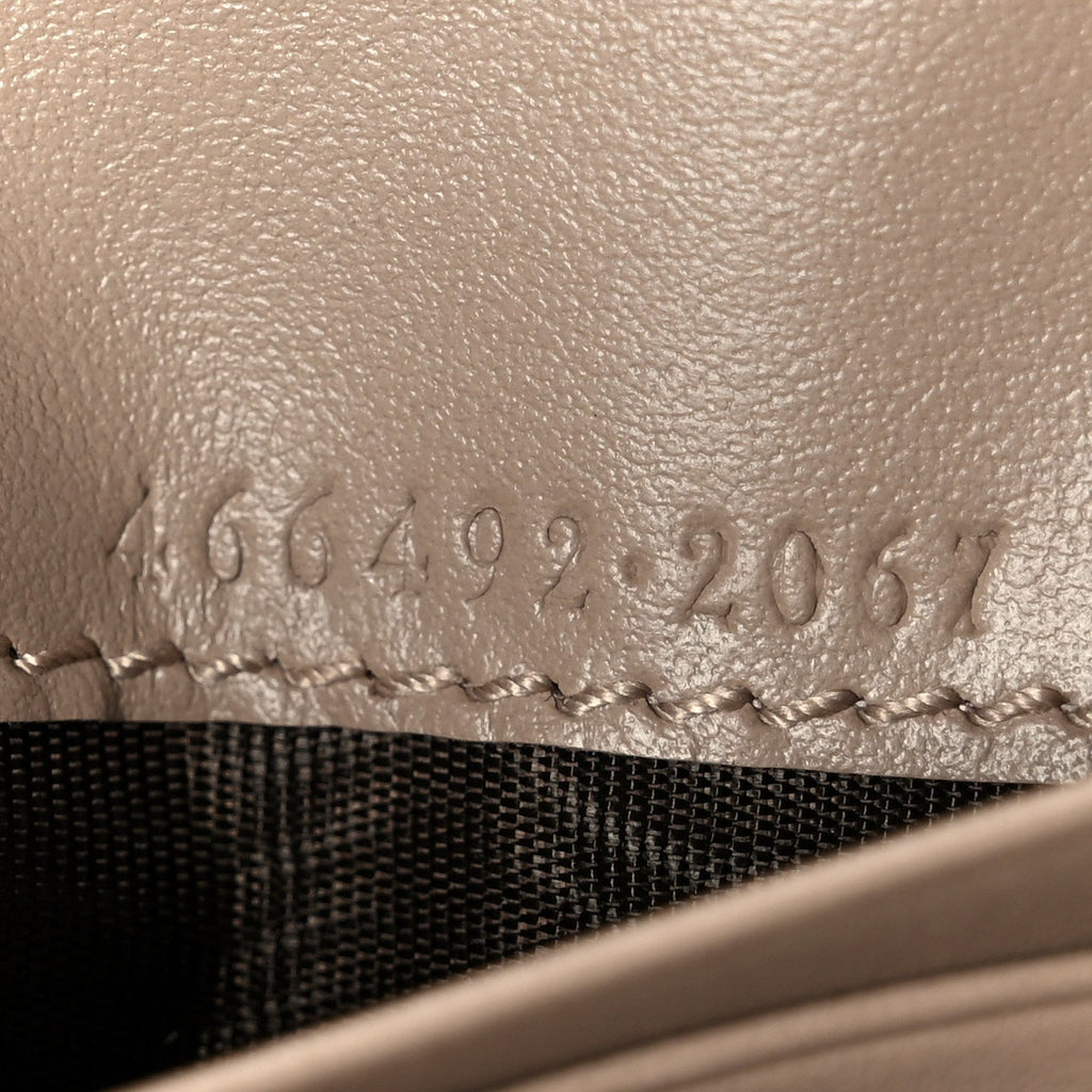 Calfskin Matelasse GG Marmont  Case Wallet Taupe