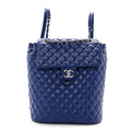 Lambskin Quilted Large Urban Spirit Backpack Blue