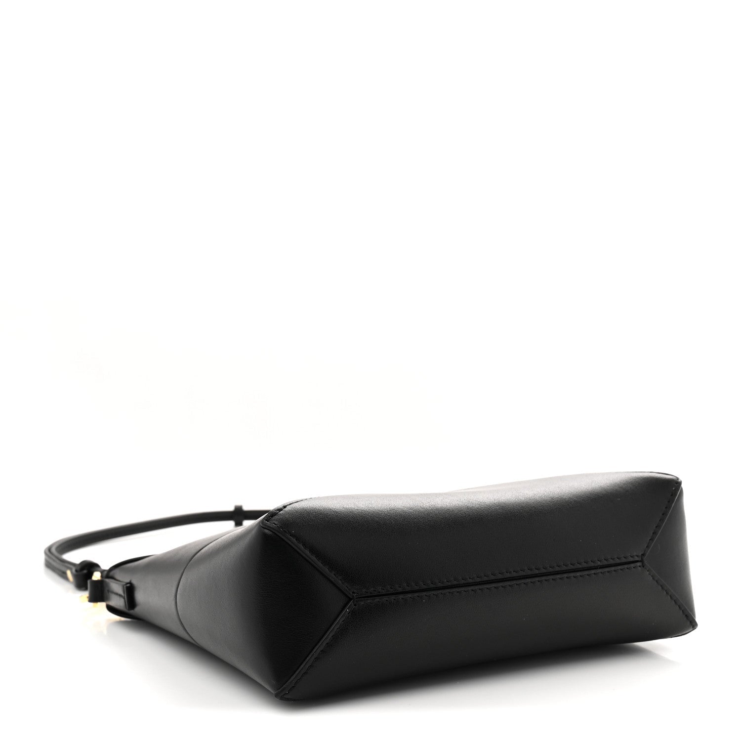 Shiny Calfskin Puzzle Fold Pouch Black