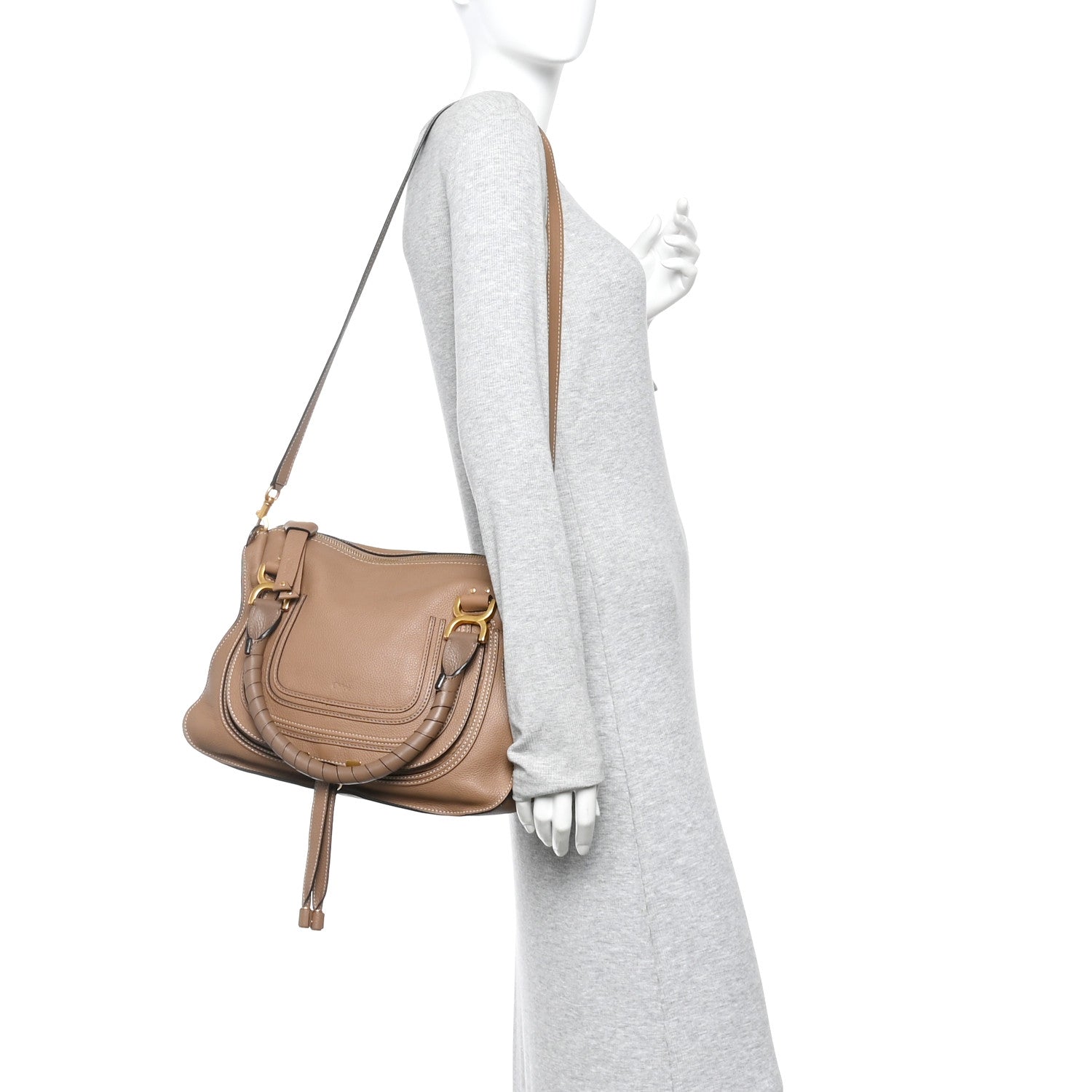 Calfskin Medium Marcie Satchel Nut