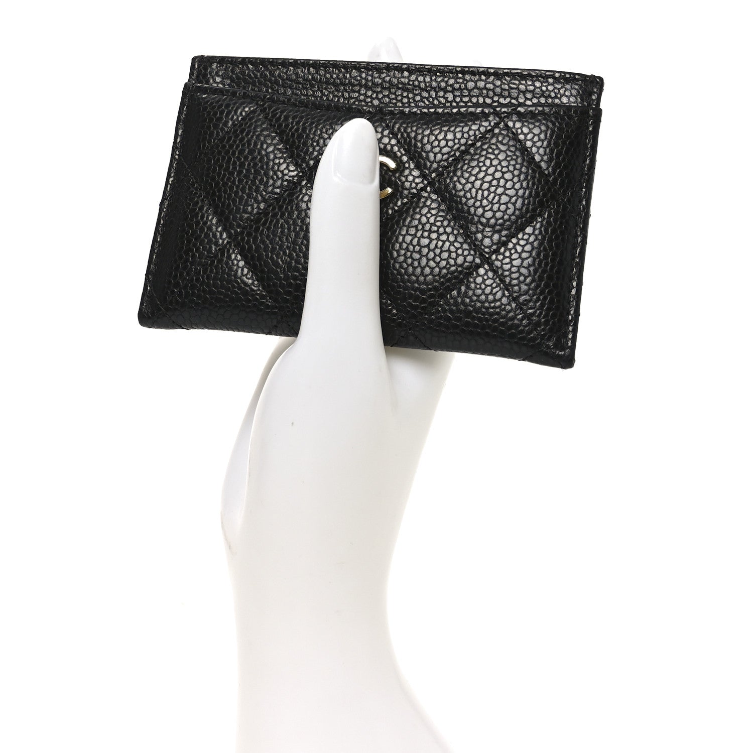 Caviar Quilted  Holder Black
