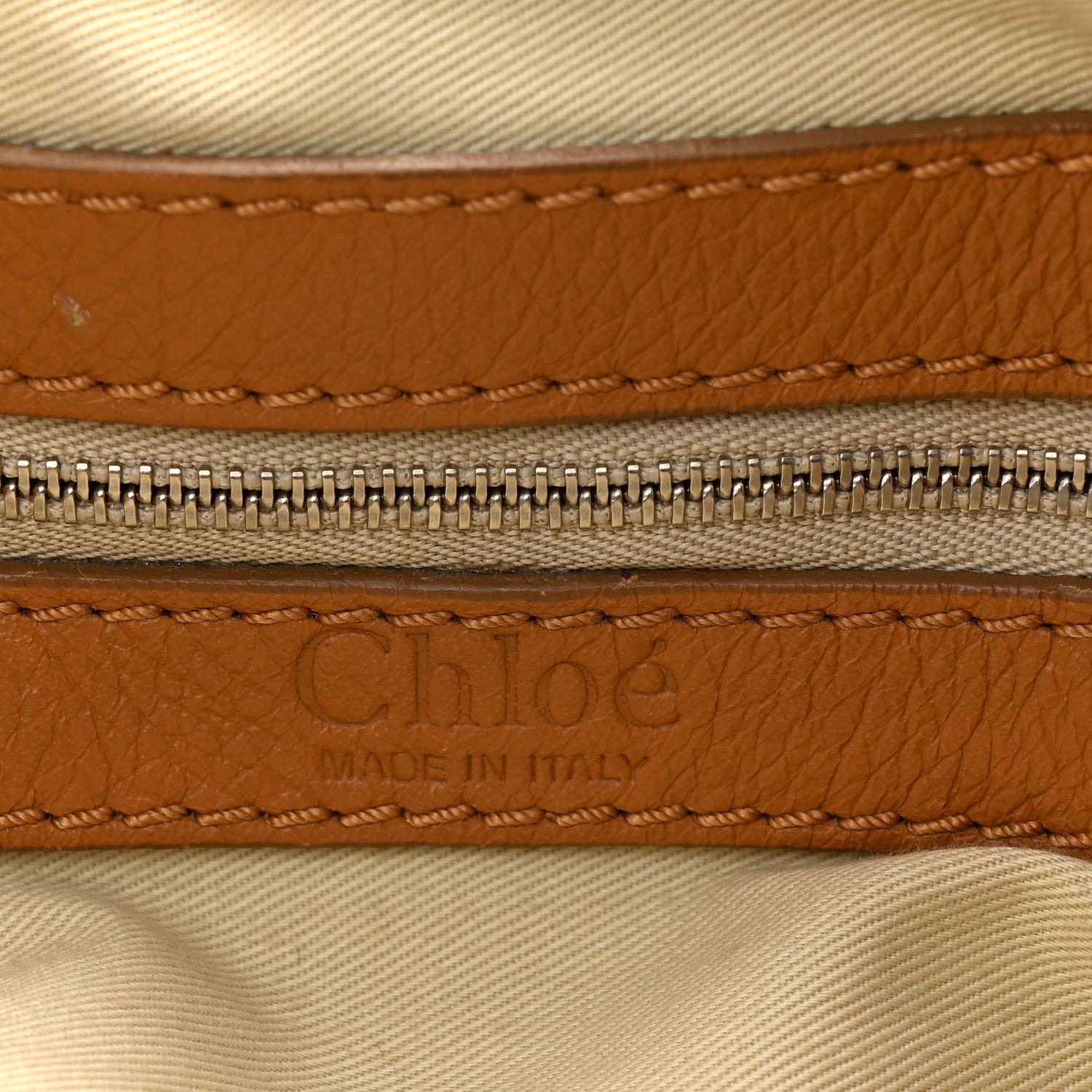 Calfskin Large Paddington Satchel Beige