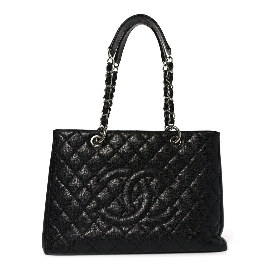 Caviar Quilted Grand Shopping Tote GST Black