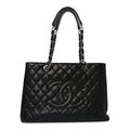 Caviar Quilted Grand Shopping Tote GST Black