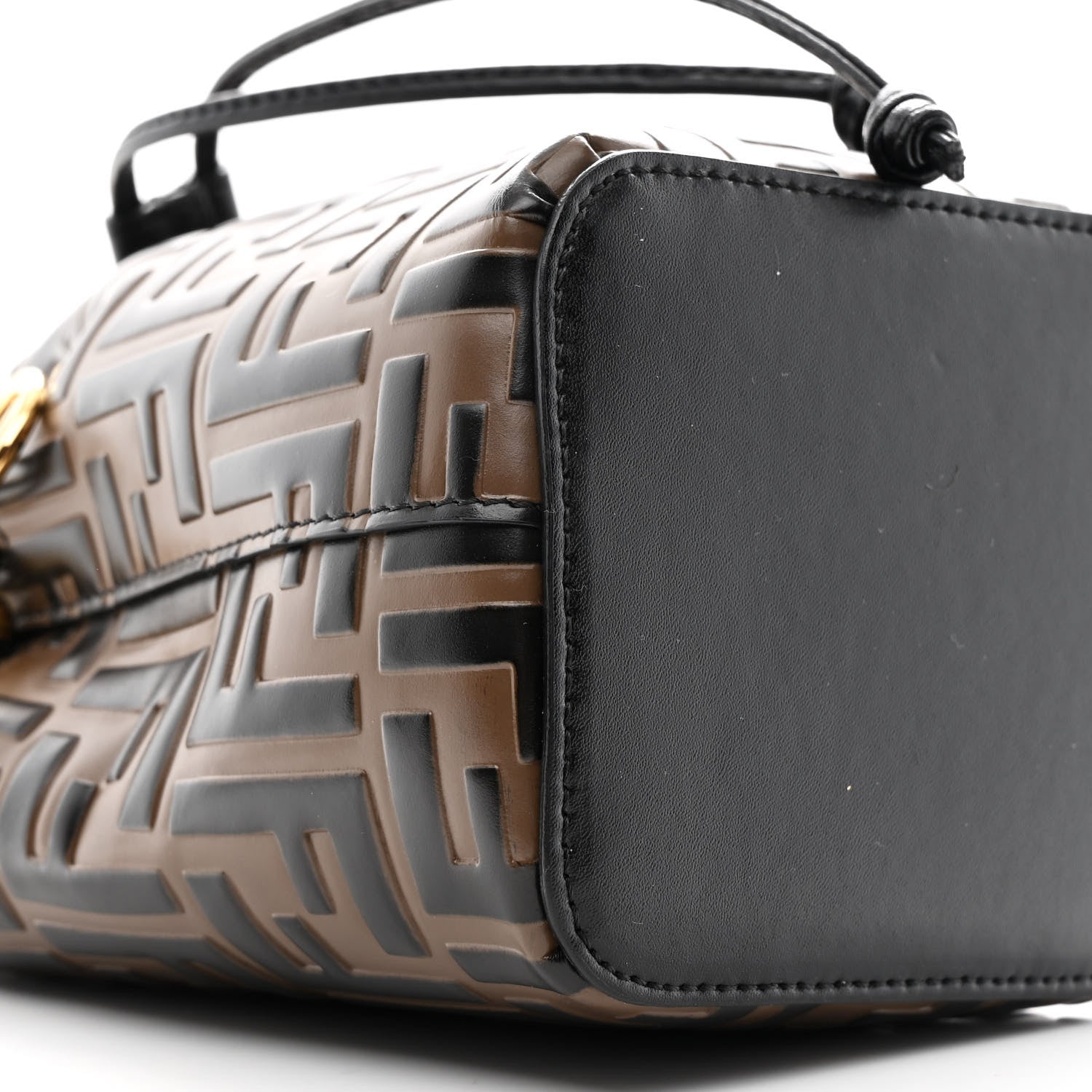 Vitello Liberty F is Fendi Bi-Color FF 1974 Embossed Mini Mon Tresor Bucket Bag Maya Black