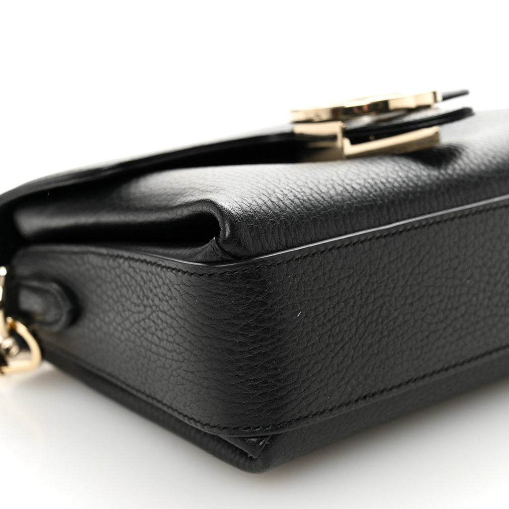 Dollar Calfskin Interlocking G Crossbody Bag Black