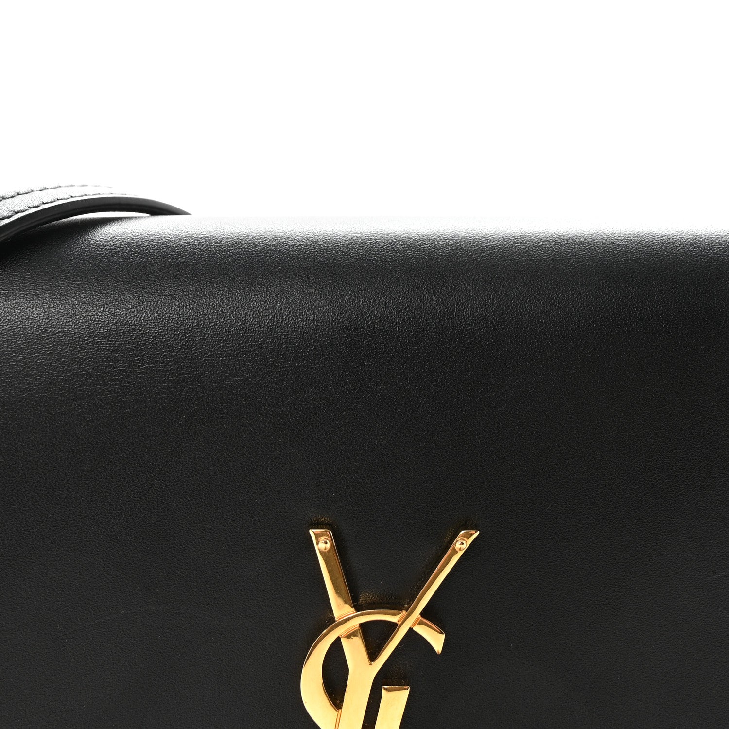 Smooth Calfskin Classic Monogram Kate Tassel Chain Wallet Black
