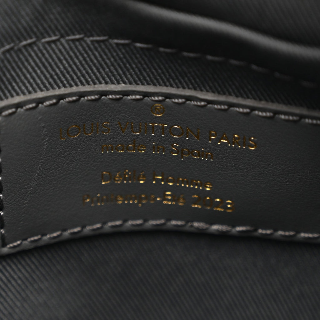 Calfskin Monogram Embossed Cruiser Messenger Dark Shadow Gray