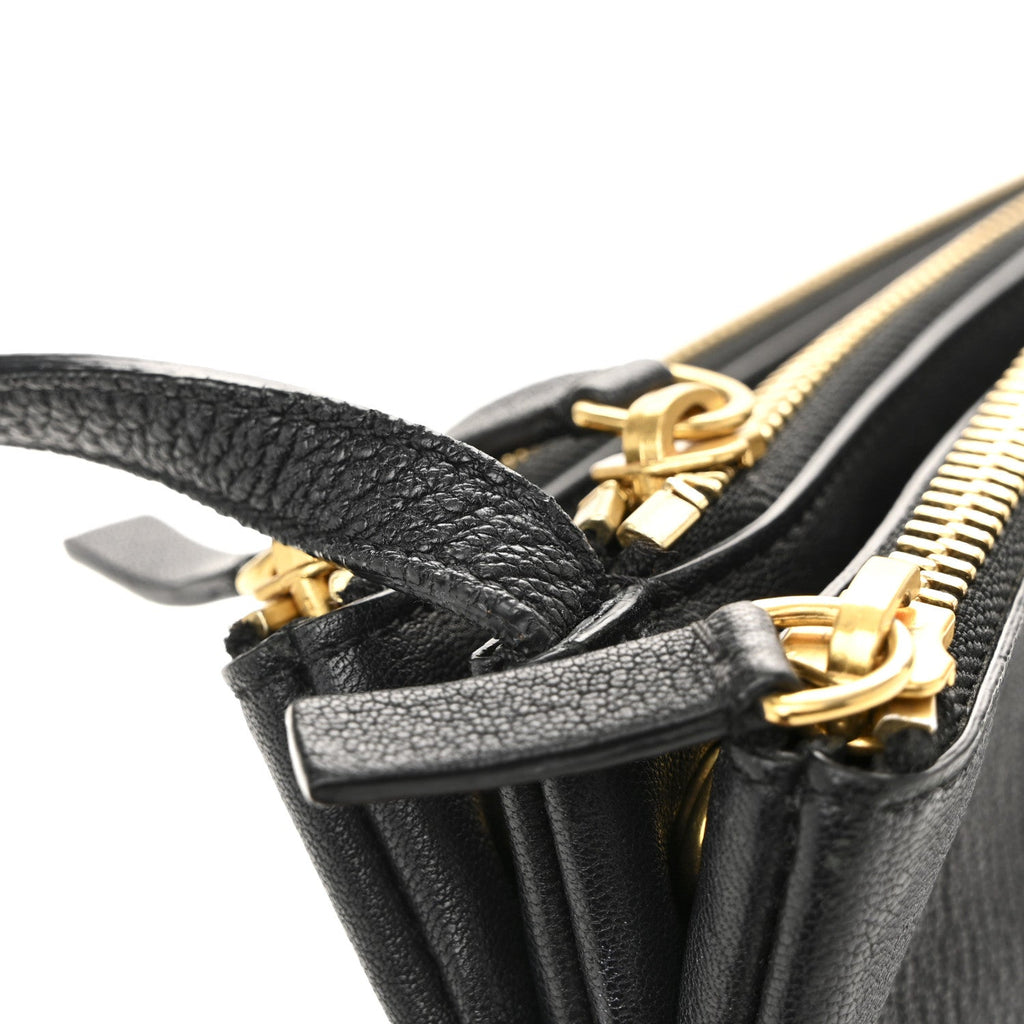 Lambskin Large Trio Crossbody Bag Black