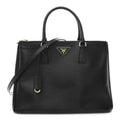 Saffiano Lux Medium Galleria Double Zip Black Black