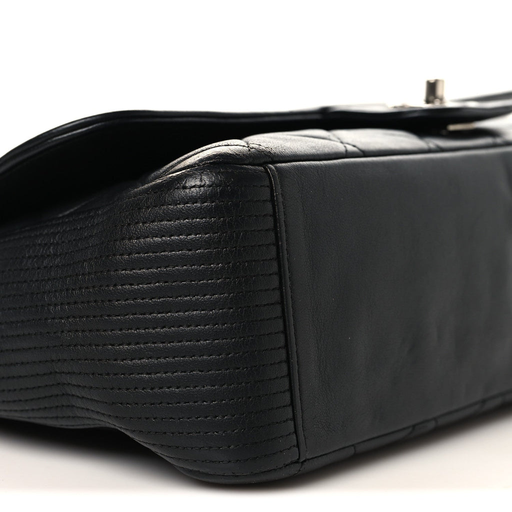 Lambskin Quilted Large Coco Rider Flap Black
