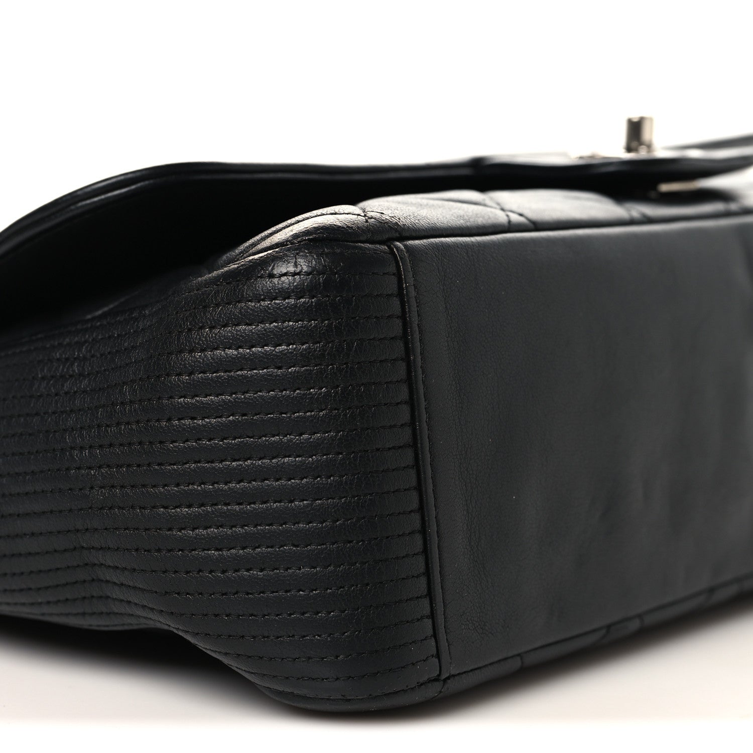Lambskin Quilted Large Coco Rider Flap Black