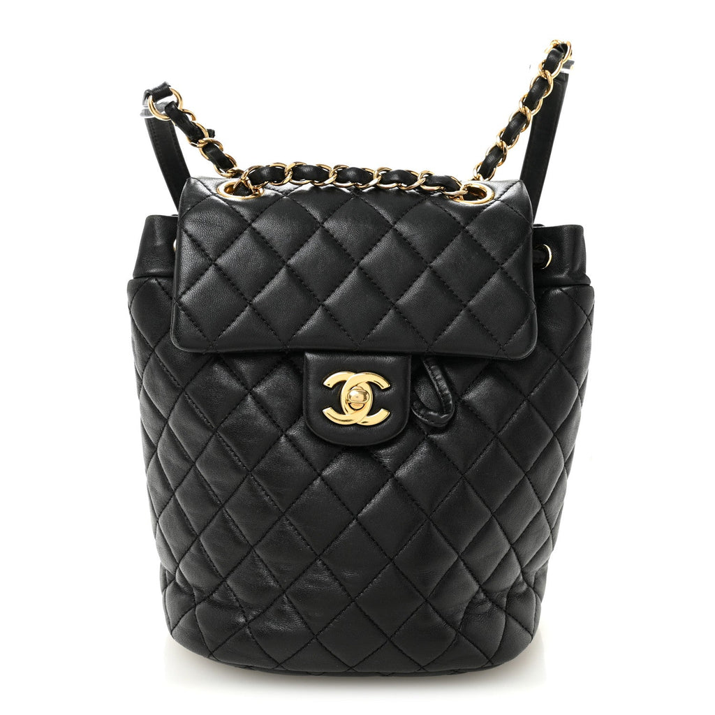 Calfskin Quilted Mini Urban Spirit Backpack Black