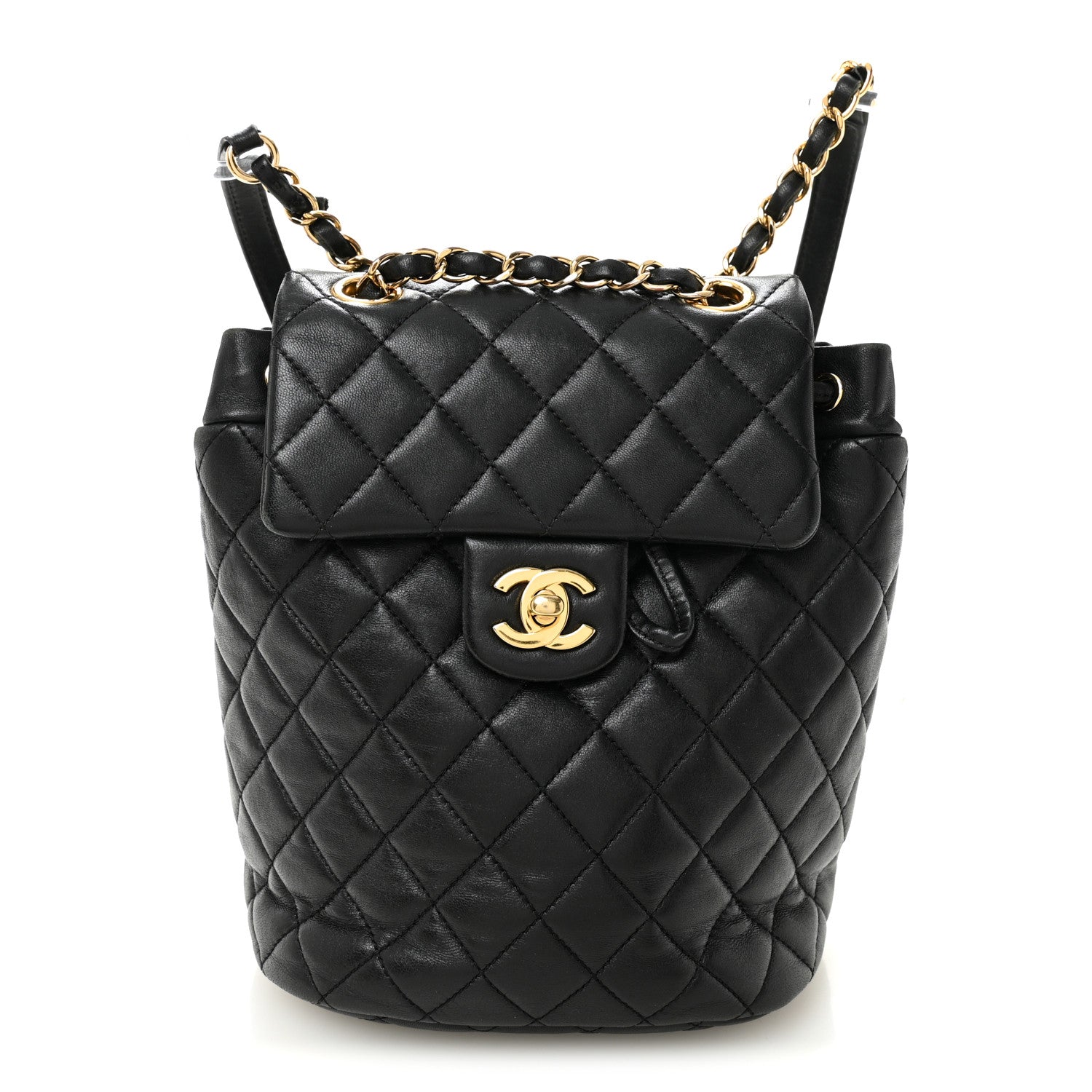Calfskin Quilted Mini Urban Spirit Backpack Black