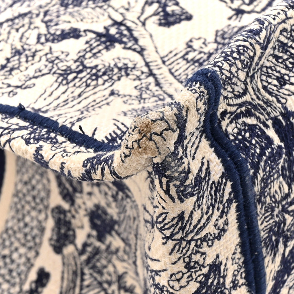 Canvas Embroidered Large Dioriviera Toile De Jouy Book Tote Blue