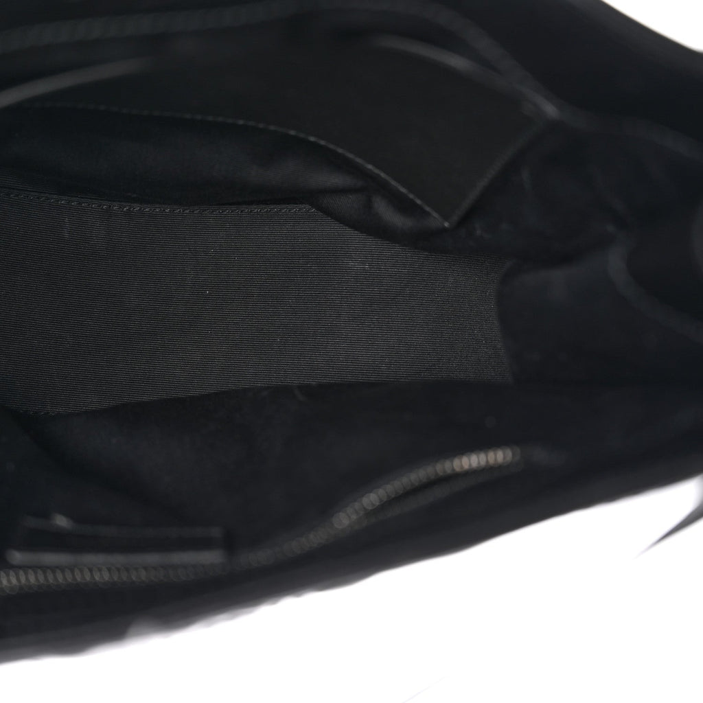 Crinkled Calfskin Matelasse Monogram Medium Niki Shopper Tote Black