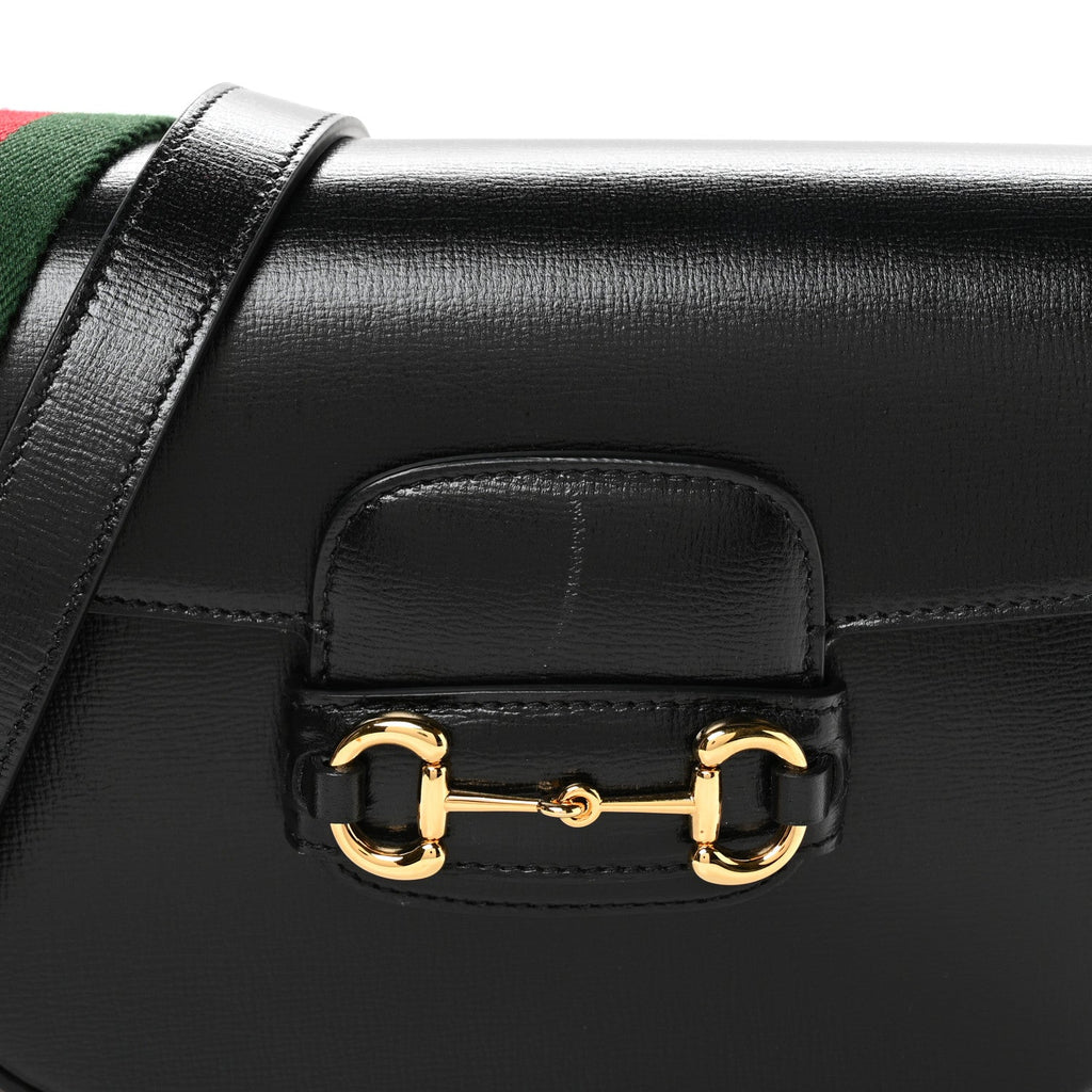 Azalea Calfskin Web Mini Horsebit 1955 Shoulder Bag Black