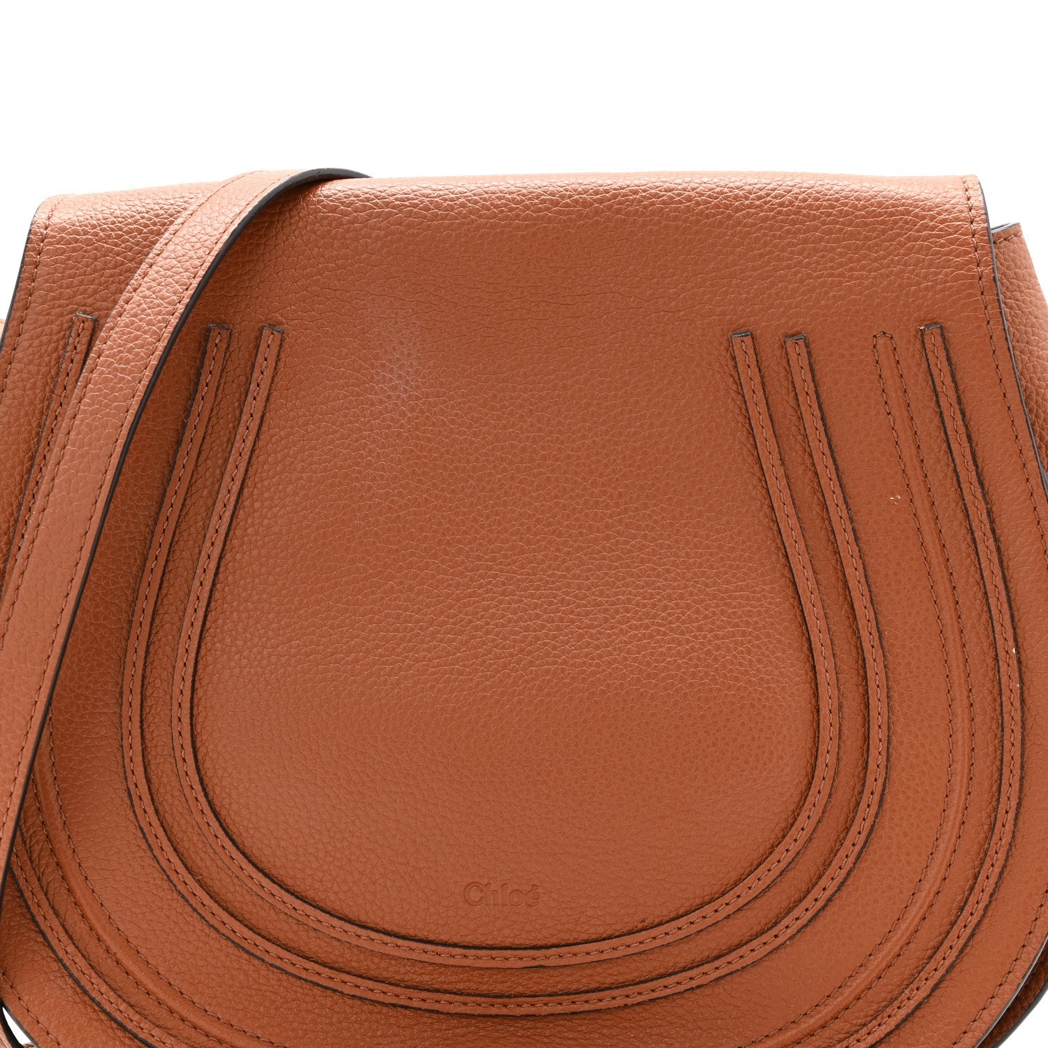 Calfskin Medium Marcie Round Crossbody Bag Tan