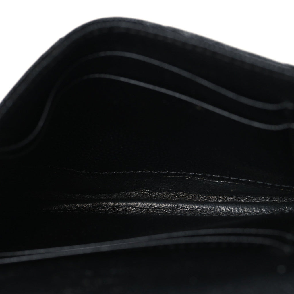 Grain De Poudre Matelasse Chevron Small Monochrome Monogram Envelope Wallet Black