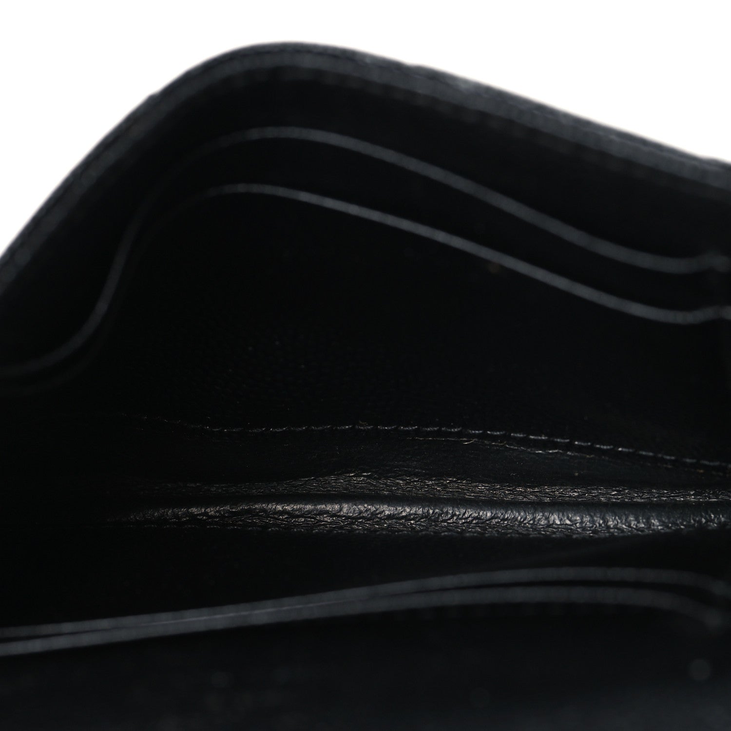 Grain De Poudre Matelasse Chevron Small Monochrome Monogram Envelope Wallet Black