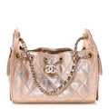 Metallic Caviar Quilted Mini Chanel 25 Handbag Copper