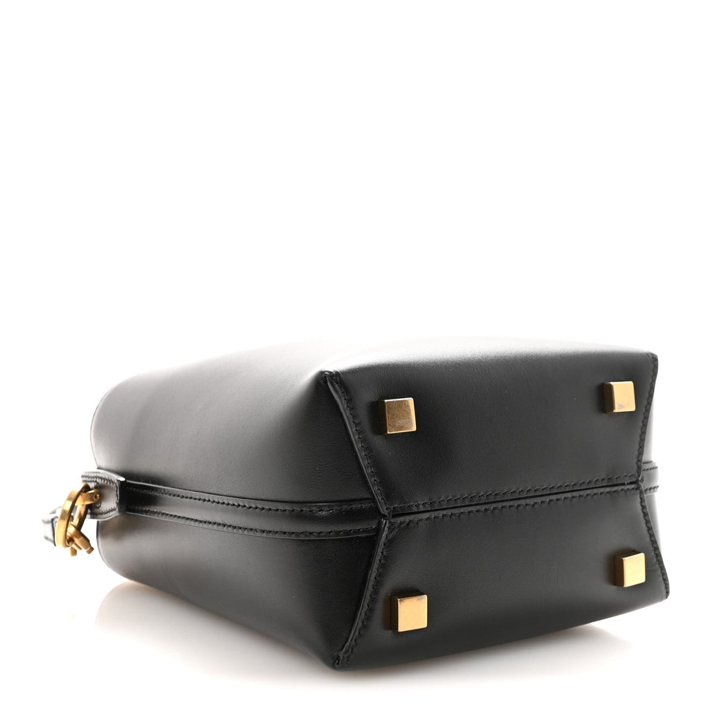 Shiny Calfskin Le 37 Mini Bucket Bag Black