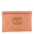 Lambskin Quilted 19  Holder Beige