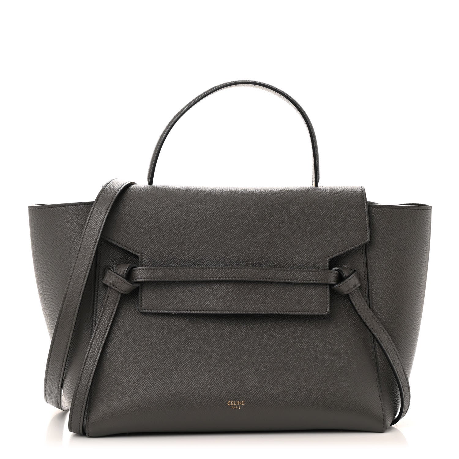 Grained Calfskin Mini Belt Bag Grey