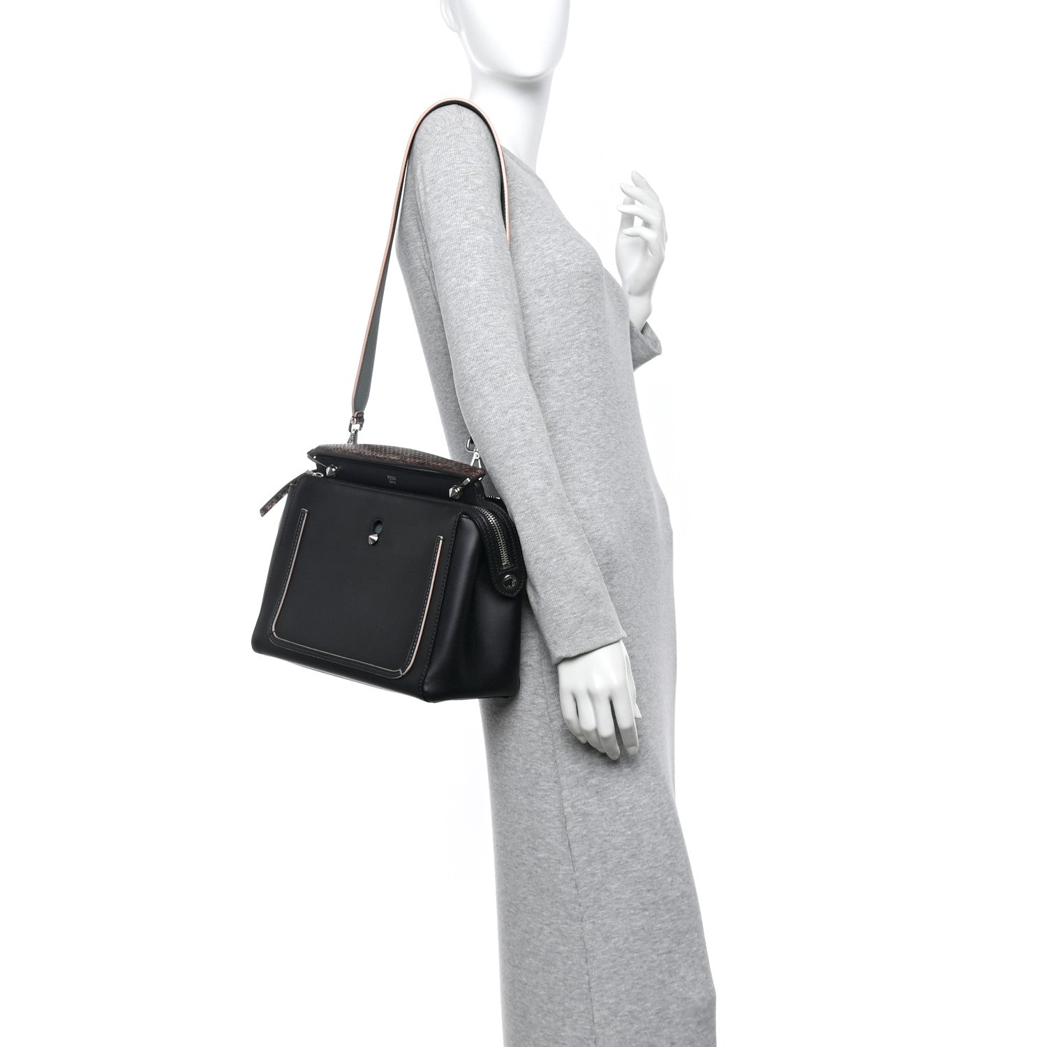 Vitello Baltico Dolce Elaphe DotCom Satchel Dark Grey