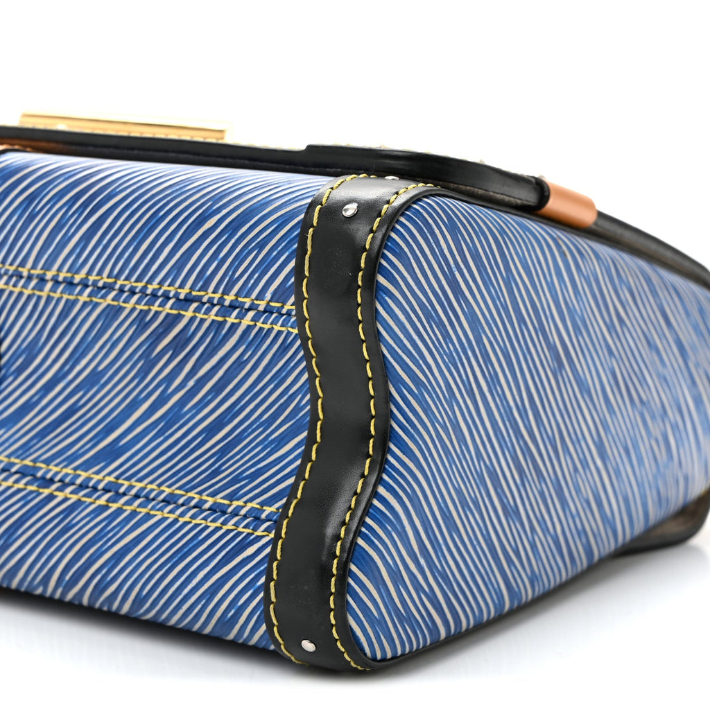 Epi Complice Trunks and Bags Twist Shoulder Bag MM Denim Light