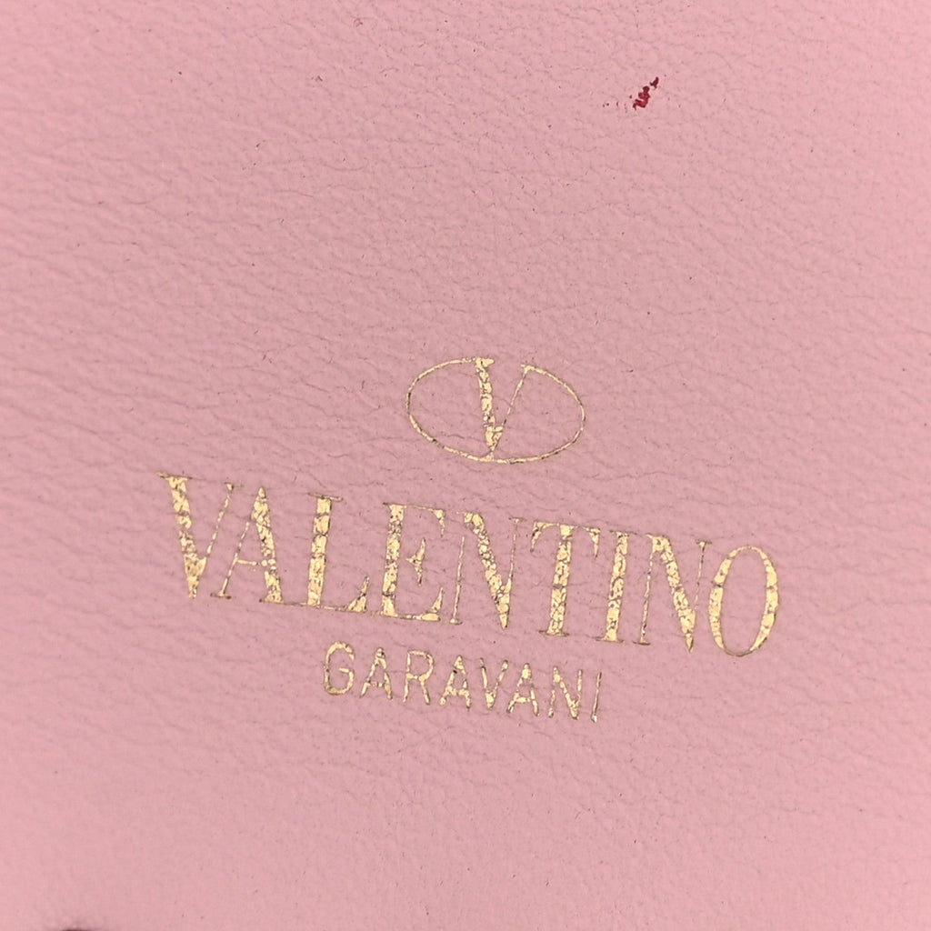 Pebbled Calfskin Large Rockstud Envelope Clutch Water Rose