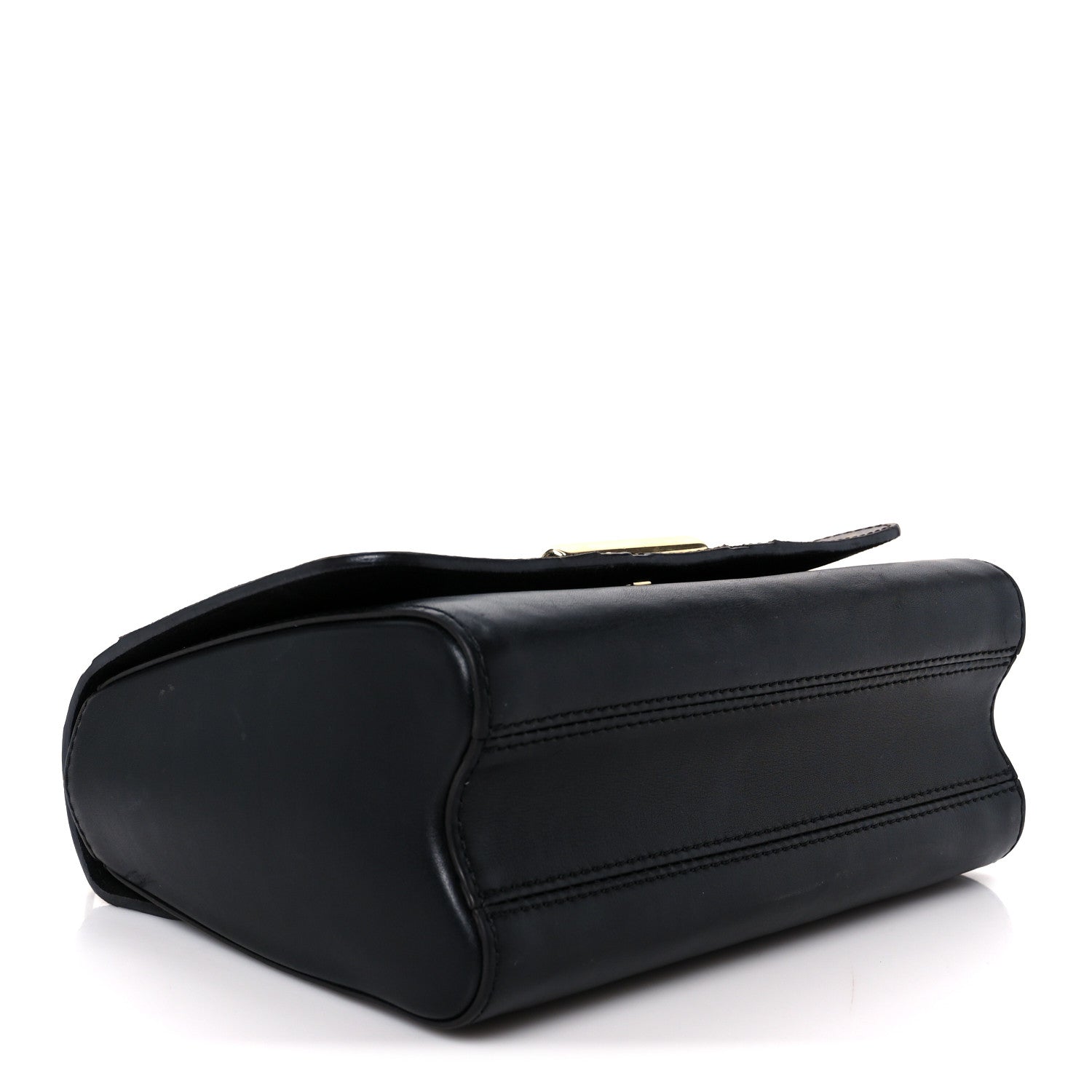 Veau Satin Monogram Twist Shoulder Bag MM Black