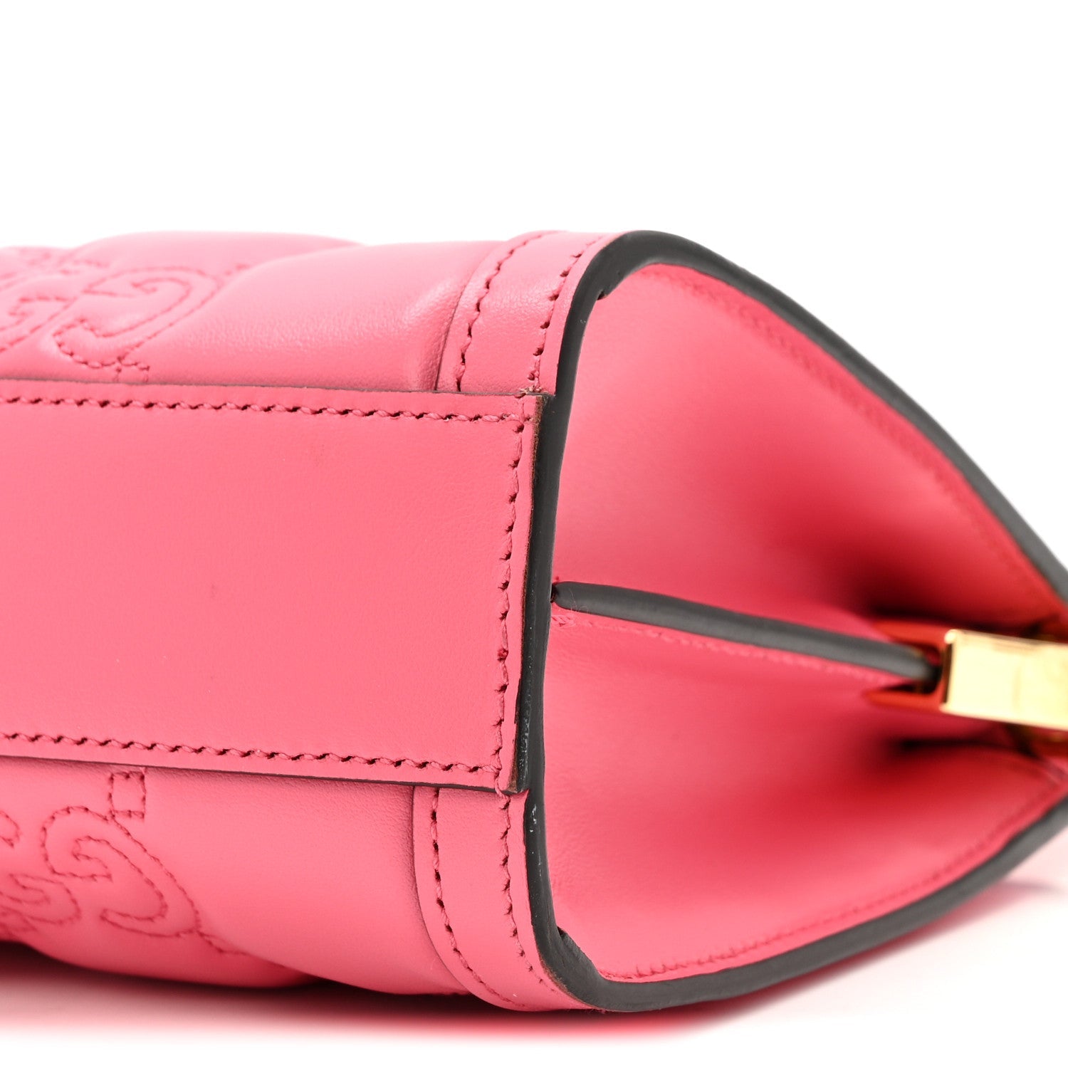 Calfskin GG Matelasse Small Slim Chain Shoulder Bag Rhodamine Pink Natural