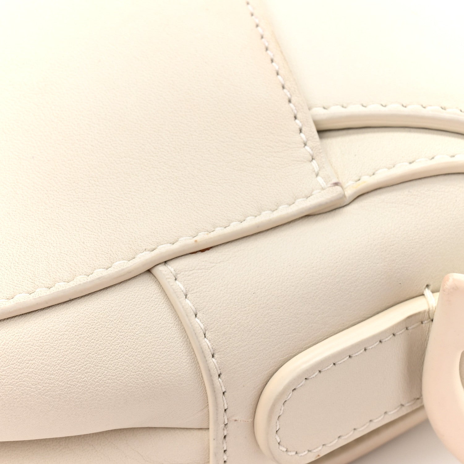 Ultra Matte Calfskin Saddle Bag Off White