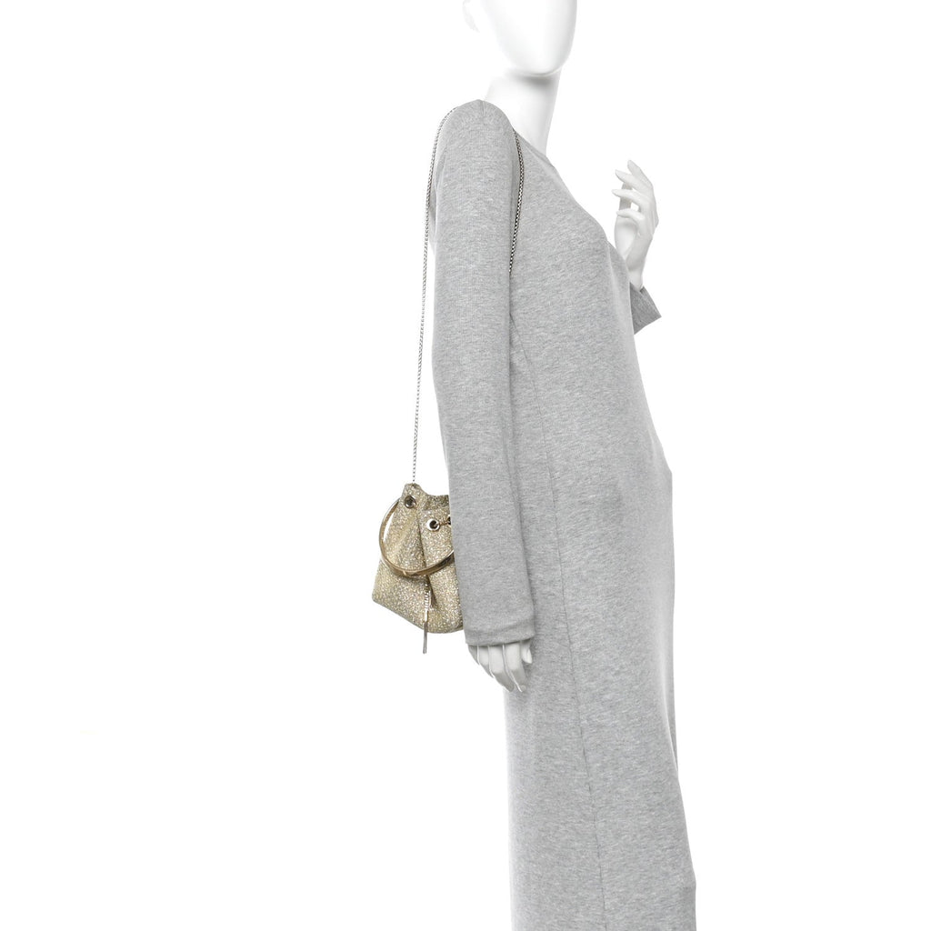 Metallic Woven Bon Bon Bag Champagne