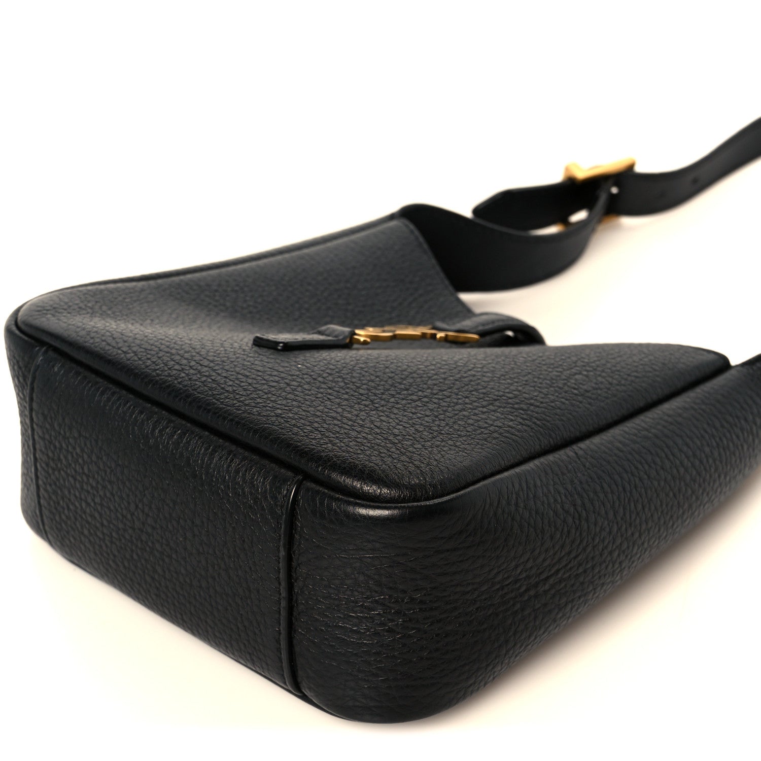 Grained Calfskin Baby Le 5 A 7 Supple Hobo Black