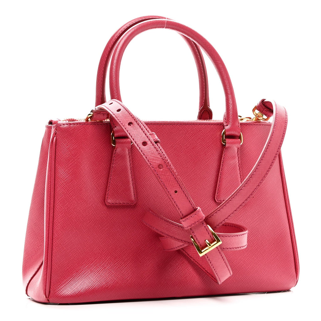 Saffiano Mini Galleria Double Zip Tote Peonia
