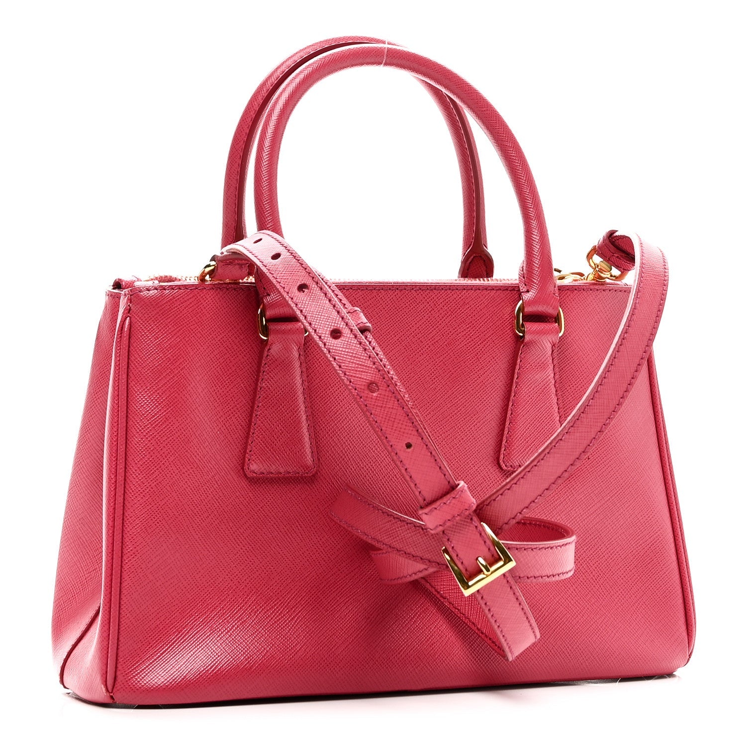 Saffiano Mini Galleria Double Zip Tote Peonia