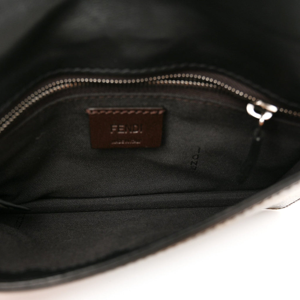 Glazed Fabric Cotton Vitello King Aura FF 1974 Baguette Belt Pouch Tobacco Moro Grezzo Cuoio