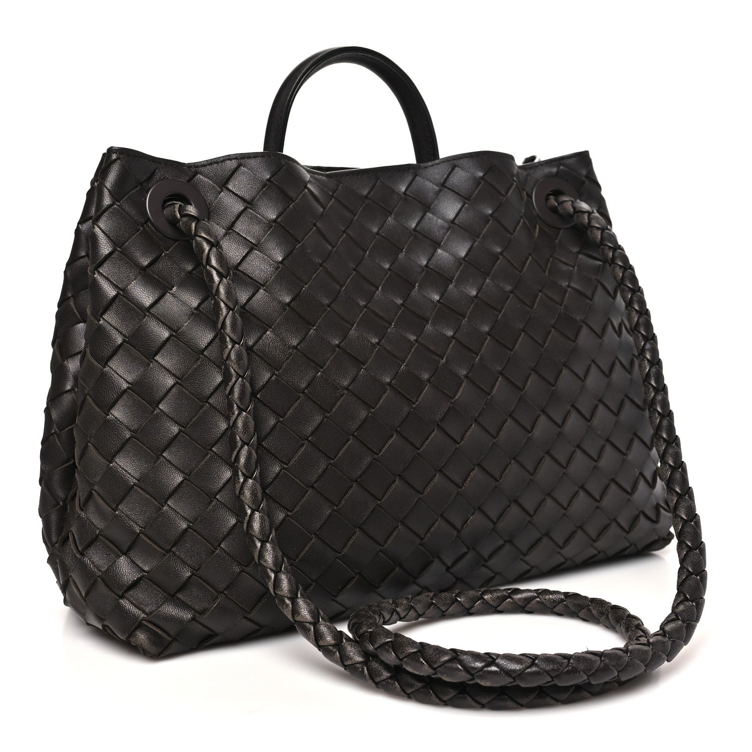 Nappa Intrecciato Medium Andiamo Shoulder Bag Fondant