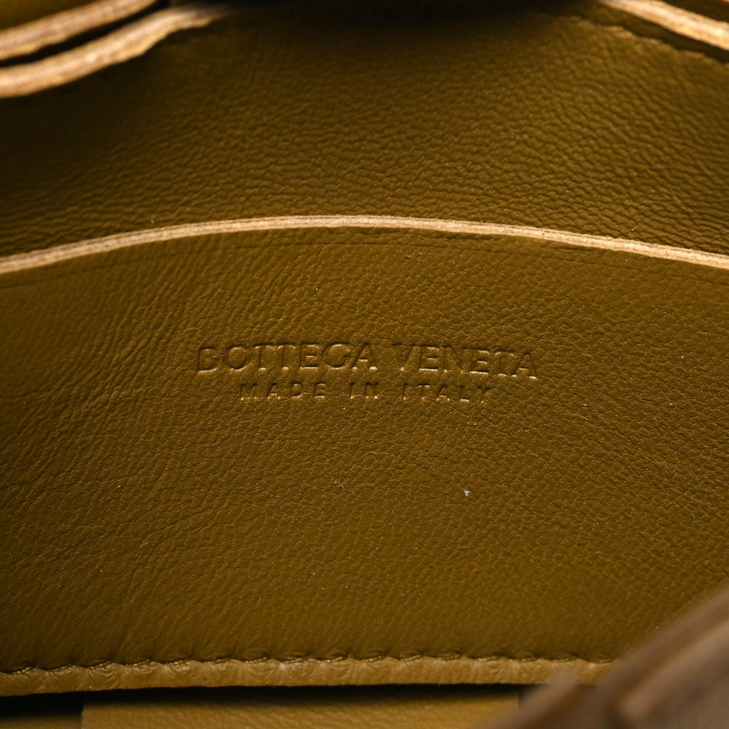 Lambskin Maxi Intrecciato Extra Mini Cassette Crossbody Bag Ochre