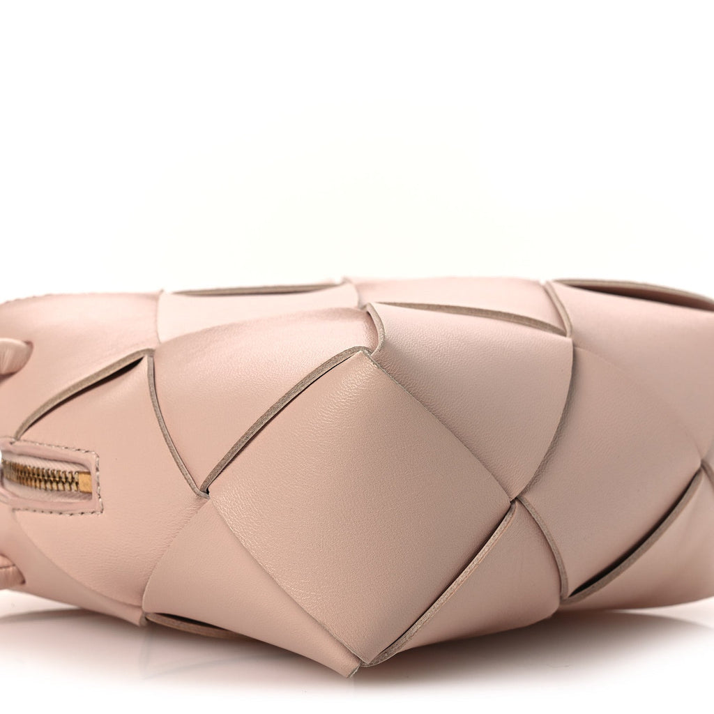 Lambskin Maxi Intrecciato Mini Cassette Camera Bag Macaroon