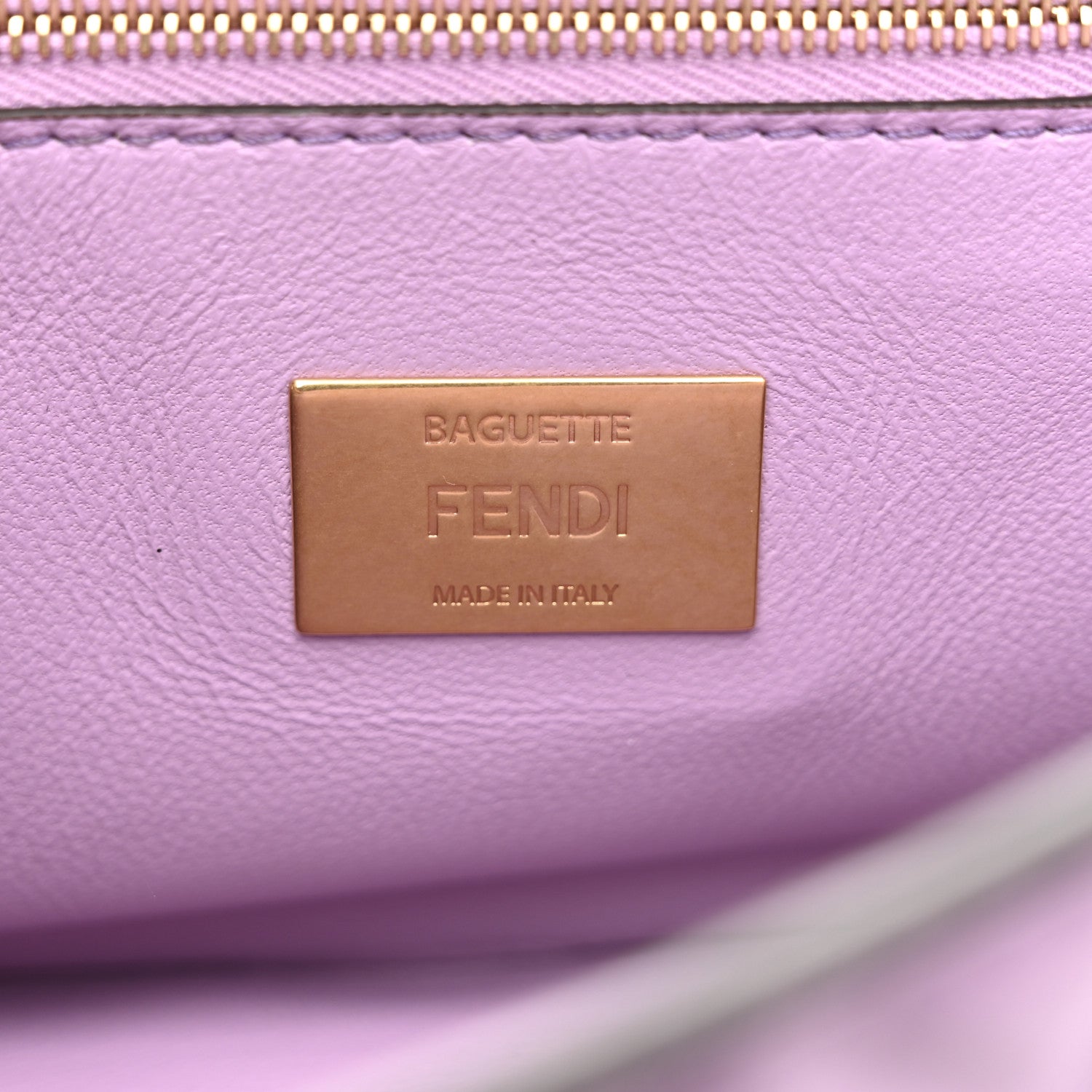 Nappa FF Embossed Small Midi Chain Baguette Violetta